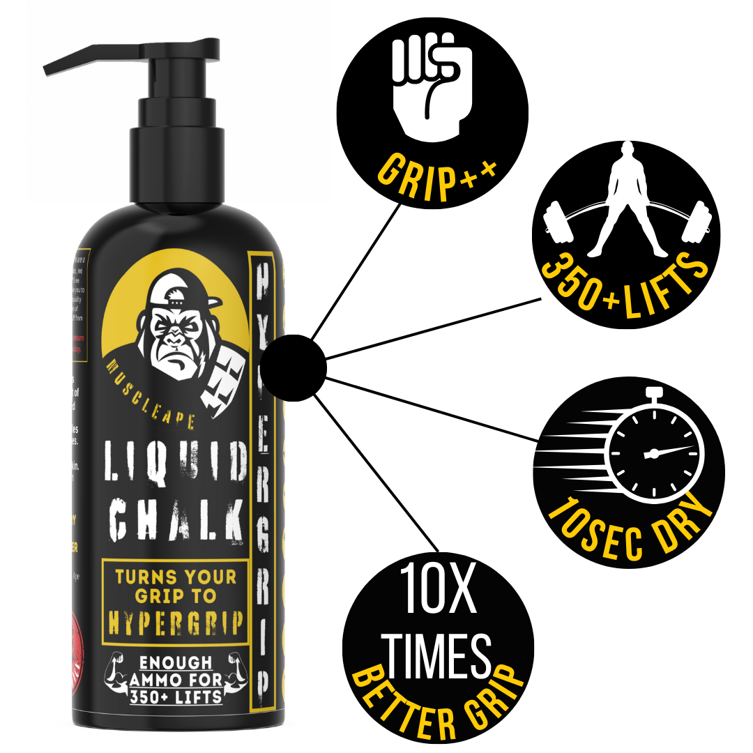 Muscle Ape Liquid Chalk 500ml for Better Grip. Liquid chalk for all types of sports which require a strong grip. | Powerlifting Gym | Muscleape