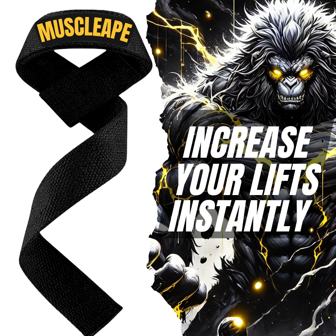Muscleape Original Weight Lifting Straps Wrist Supporter For Gym. Gym Accessories Men & Women. Wrist Strap For Gym With Wrist Support. | Powerlifting | Muscleape