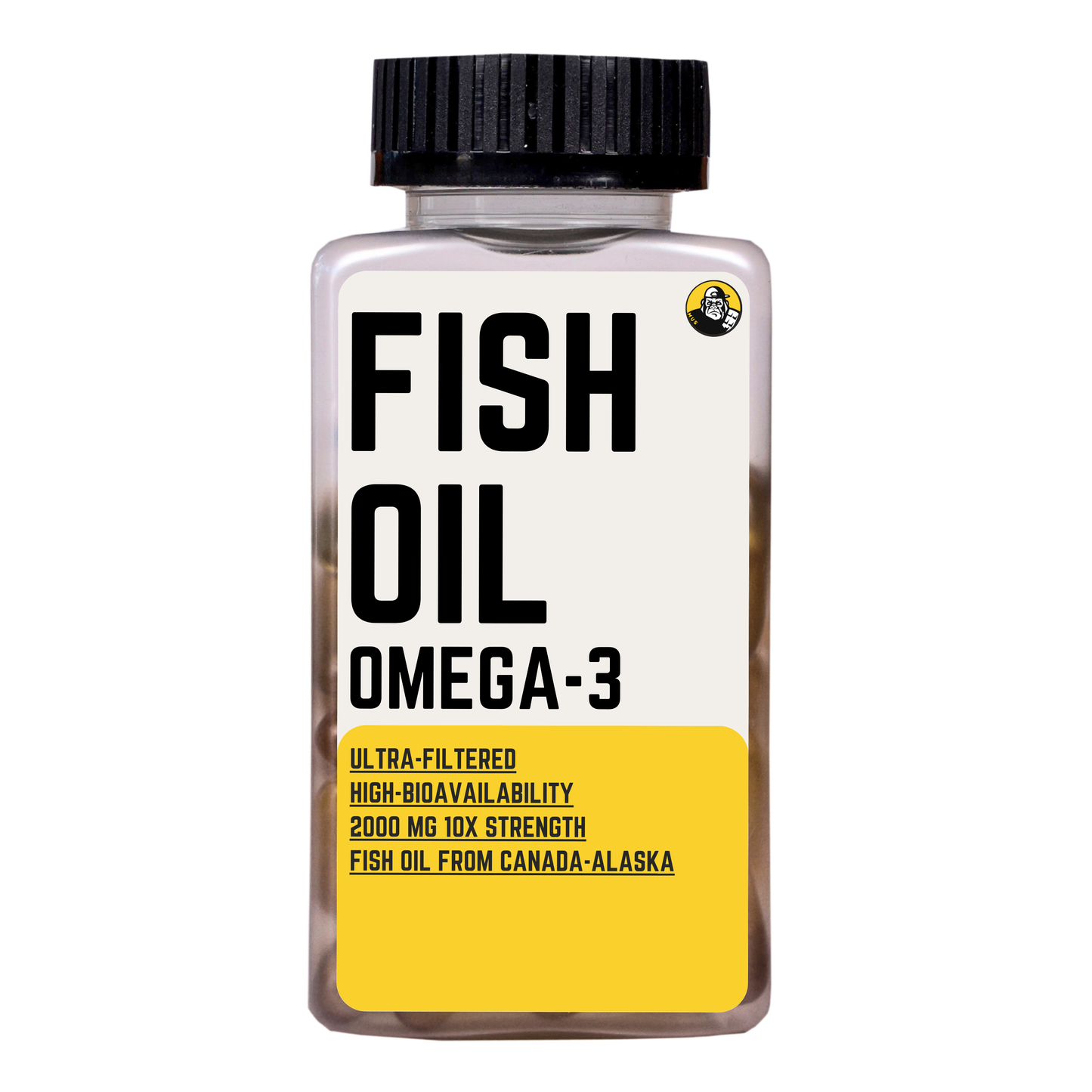 MuscleApe Omega-3 Fish Oil Softgels – 2000 mg Omega-3 (360 mg EPA & 240 mg DHA) – Enteric Coated, Burp-Free, Superior Bioavailability & Easily Digestible. 60 Softgels