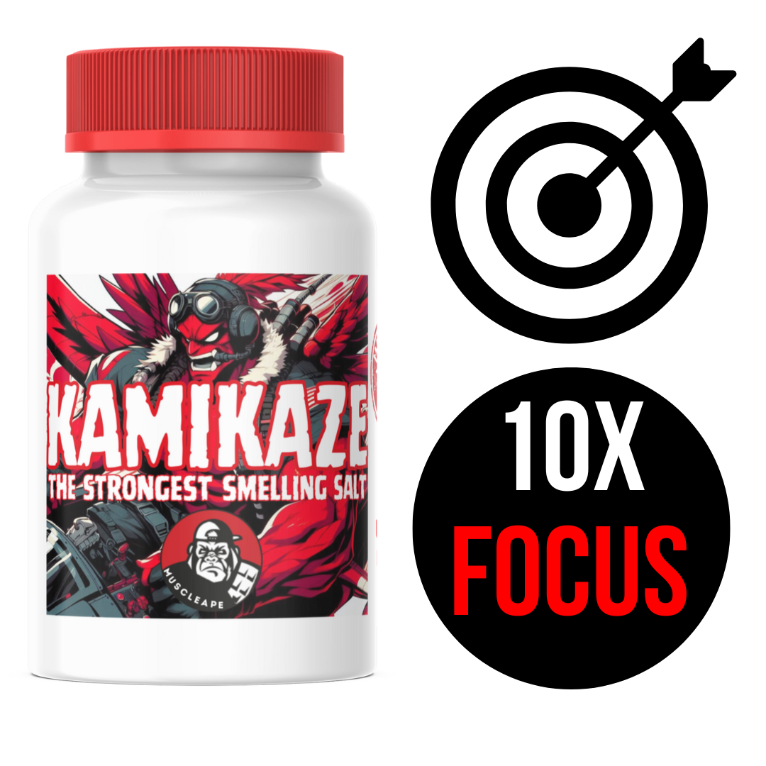 Muscleape Kamikaze Smelling Salt | Ammonia Inhalant For Instant Focus & Insane Pump | Most Potent Ammonia Inhalant In World For Pro Lifters |Open-Sniff-Bend The Bar-Repeat. | | Muscleape