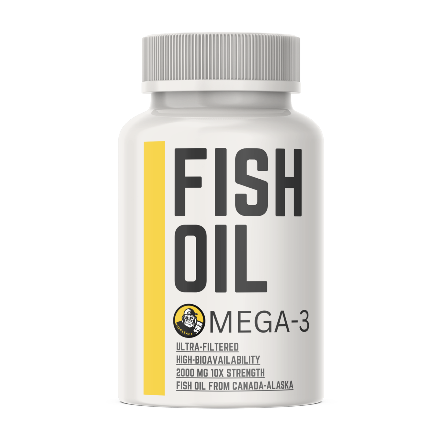 MuscleApe Omega-3 Fish Oil 30 Softgels | 2000mg Omega-3 (EPA 360mg + DHA 240mg) | Enteric Coated Burp-Free, High Absorption