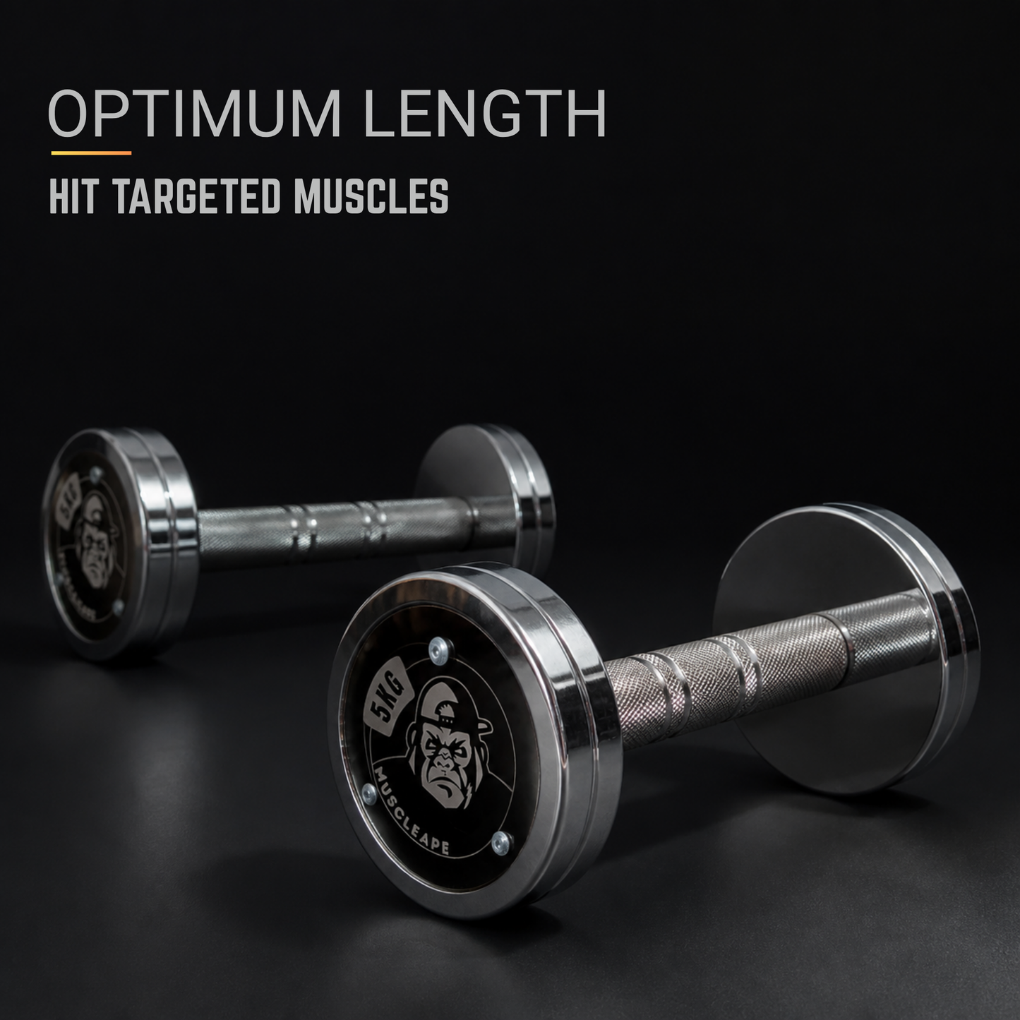 Muscleape Callibrated Chrome Plated Steel Dumbells. Pair Of 2