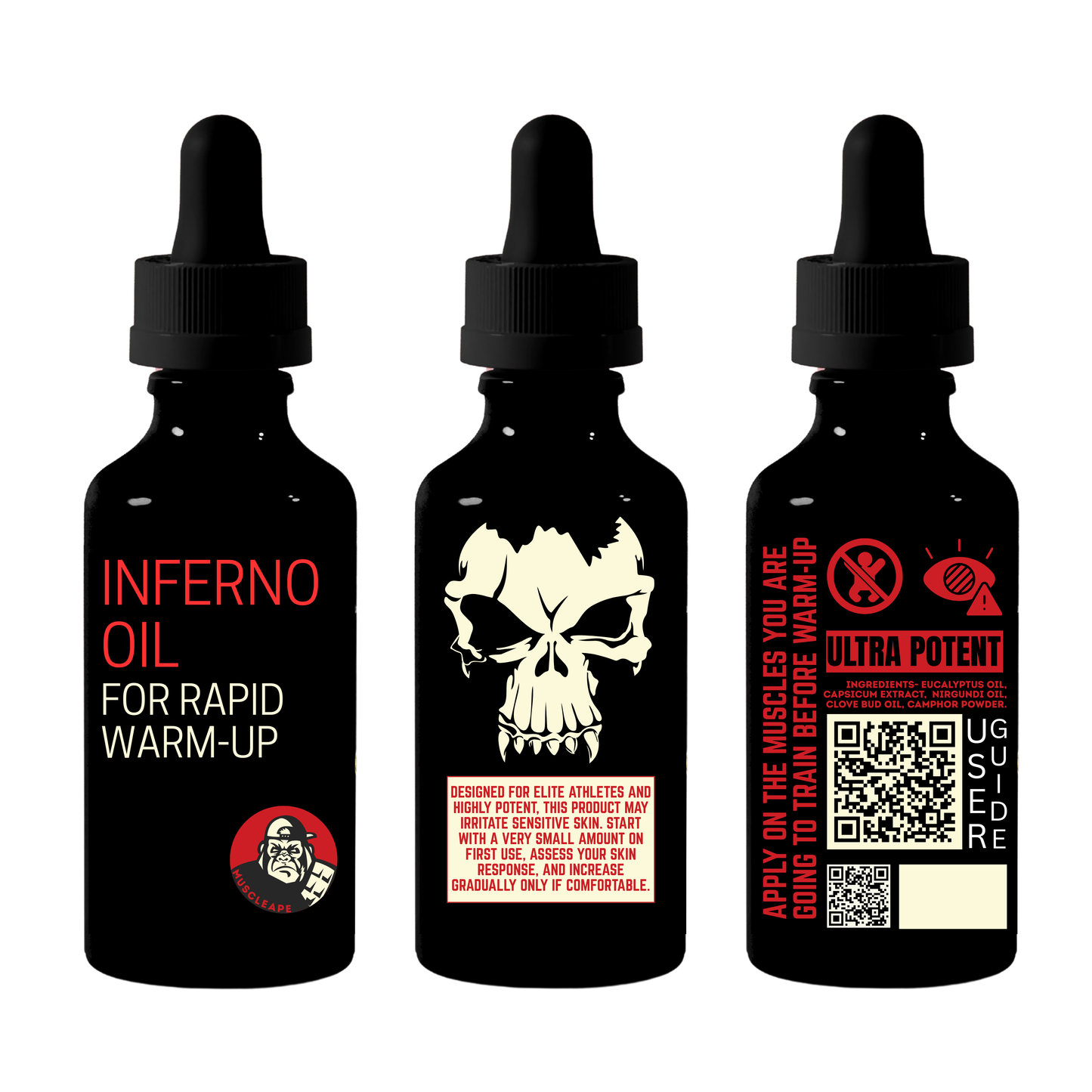 Muscleape Inferno Muscle Oil – Ultra Potent Rapid Warm-Up Massage Oil