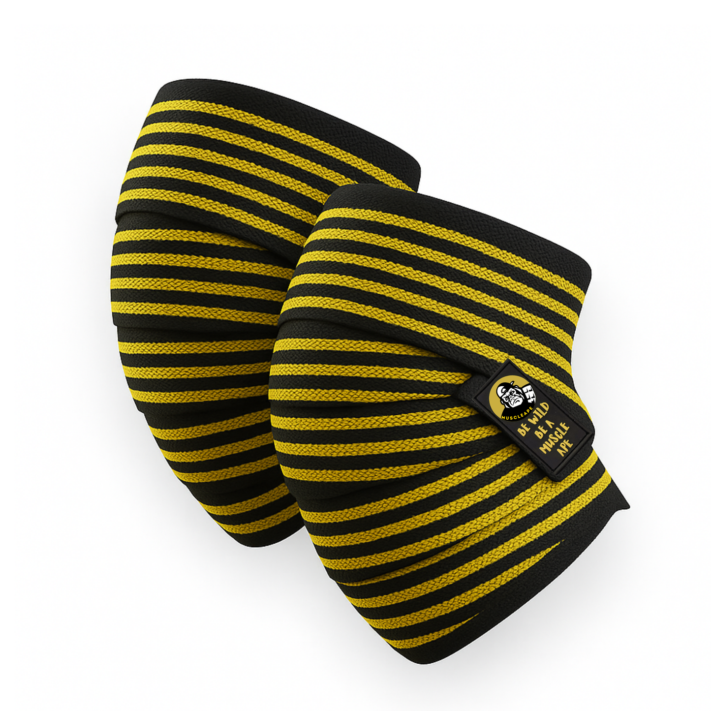 Muscleape 2m Knee & Joint Support Wraps | Heavy-Duty SuperFabric Elastic Compression for Squats, Leg Press & Powerlifting | Adjustable Unisex Support