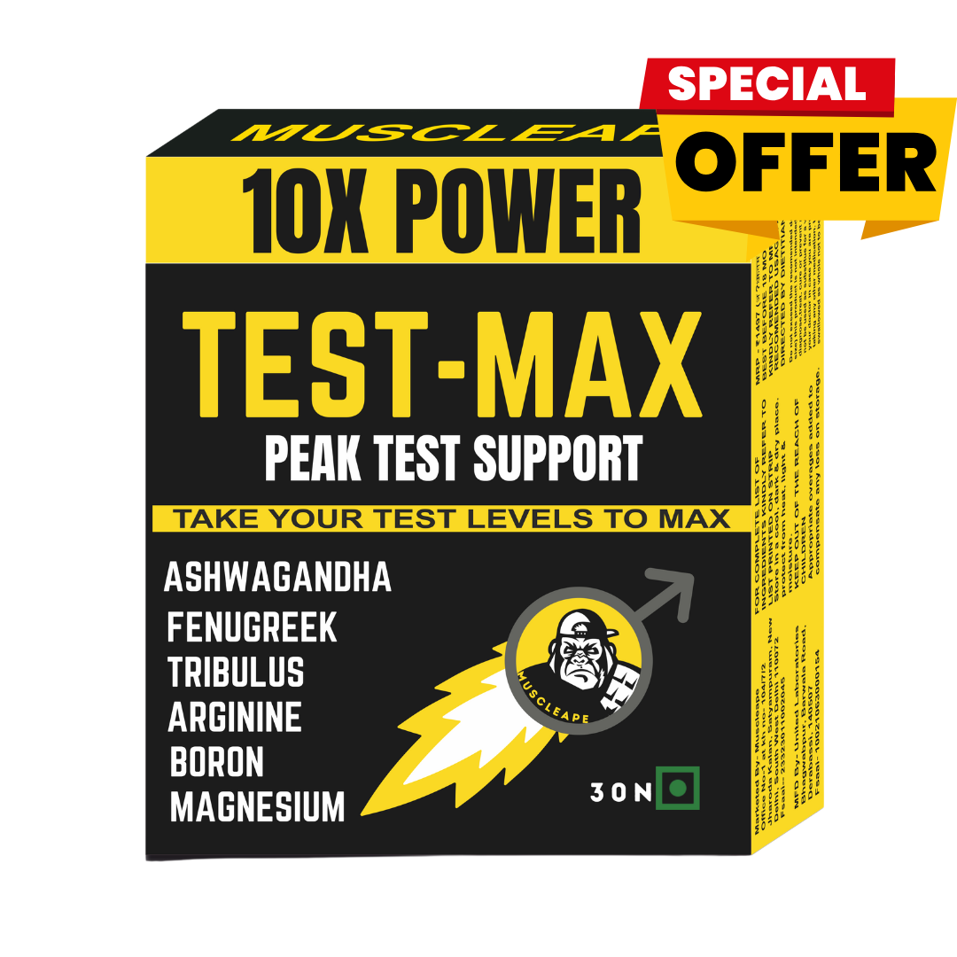 Muscleape TestMax Natural Men's Stamina Booster. Tribulus, Arginine, Ashwagandha & Fenugreek With Zinc. Strength, Stamina & Endurance Support. 30 Veg Tabs.
