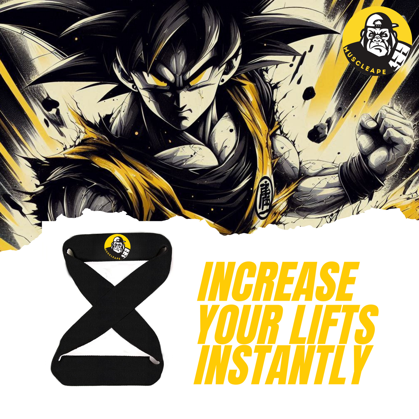 Muscleape Weight Lifting Straps Non-Slip with Padded Cuff for Gym Workout Deadlift Powerlifting and Fitness Strength Training. Figure 8 straps | | Muscleape