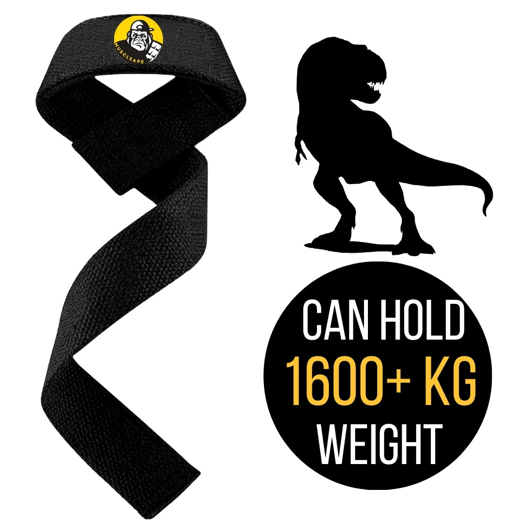 Muscleape Weight Lifting Straps Wrist Supporter For Gym. Gym Accessories Men & Women. Wrist Strap For Gym With Wrist Support.Deadlift Strap Weightlifting Straps For Grip Gym Straps For Weight Lifting | Powerlifting | Muscleape