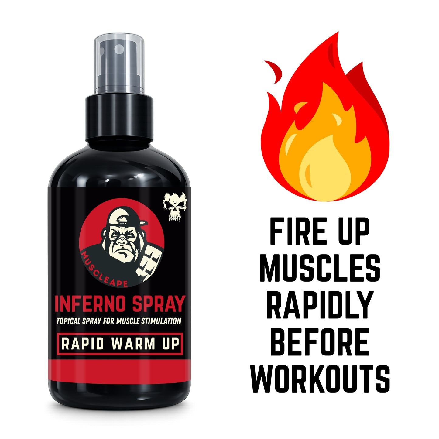 MuscleApe Inferno Spray - Rapid Warm-Up Topical Muscle Stimulation Spray, 200ml