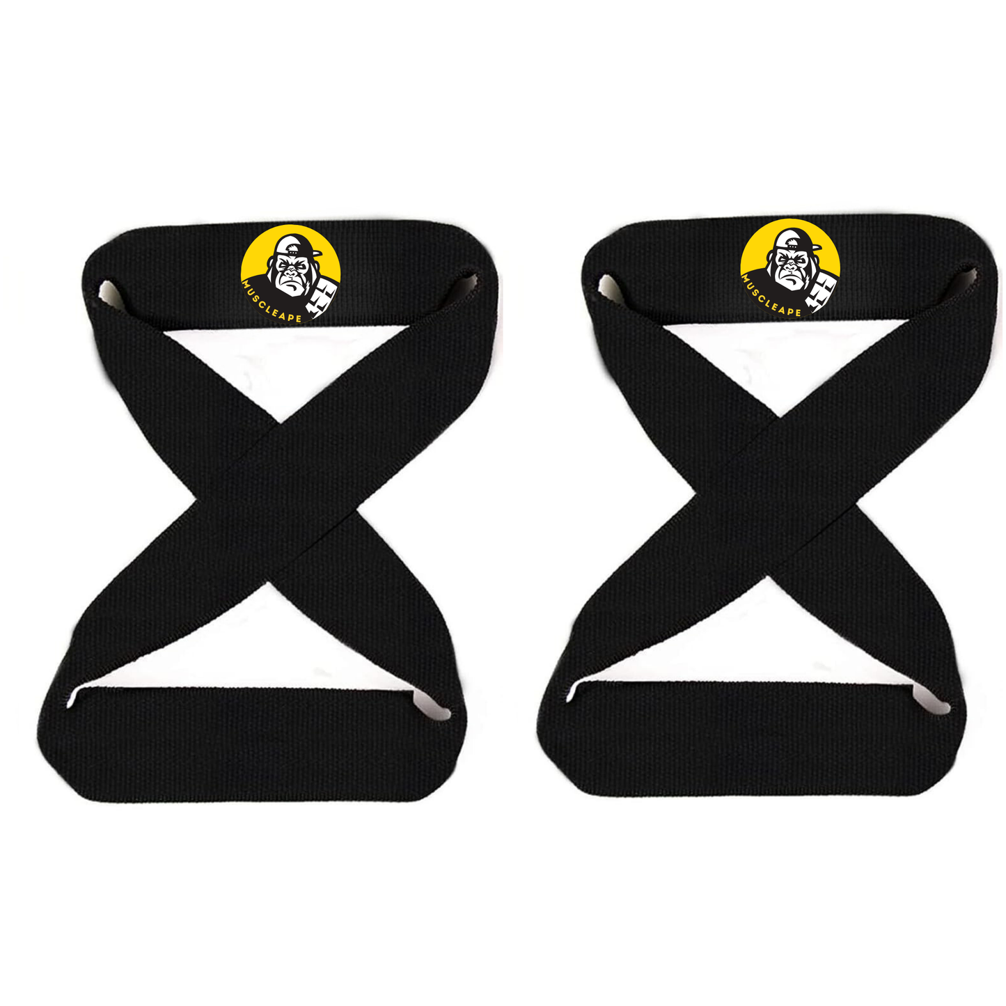 Muscleape Weight Lifting Straps Non-Slip with Padded Cuff for Gym Workout Deadlift Powerlifting and Fitness Strength Training. Figure 8 straps | | Muscleape