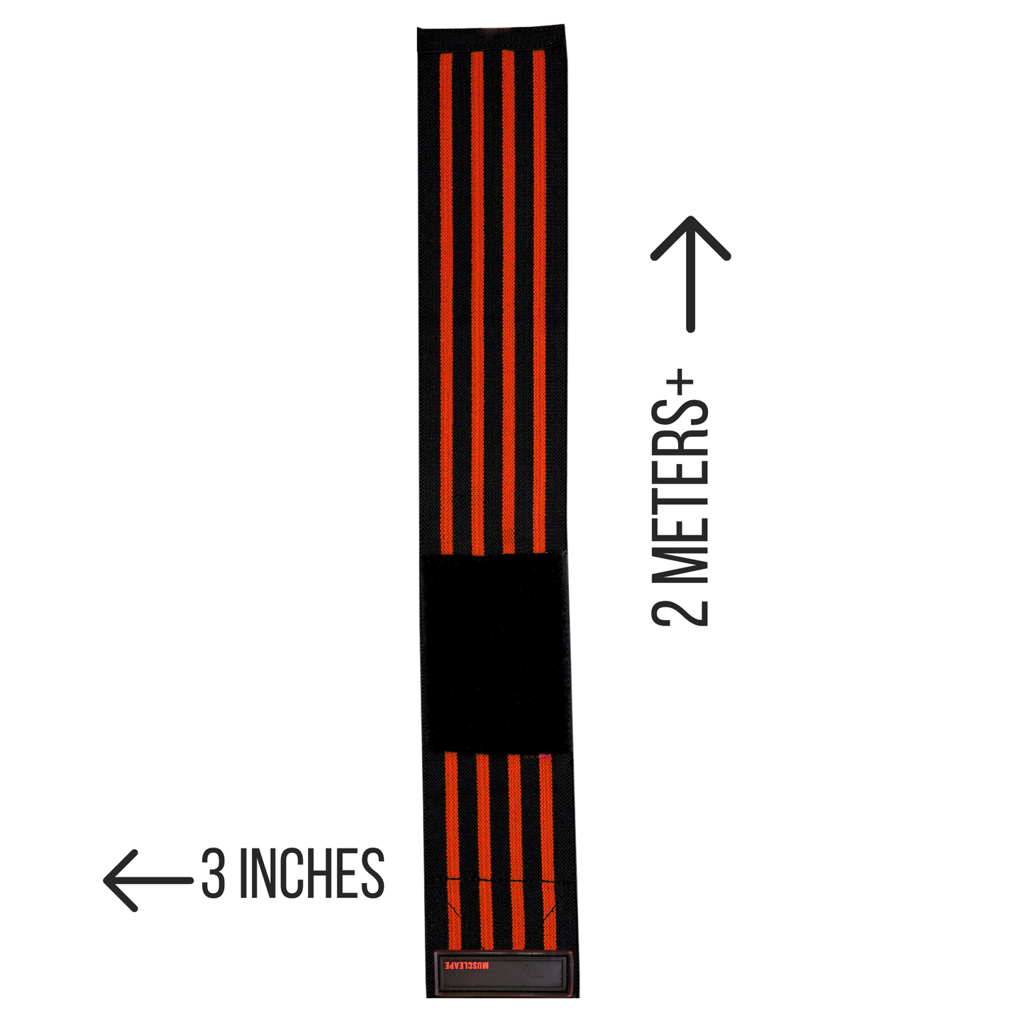 Muscleape 2 Meter Knee & Joint Support Wraps – SuperFabric Elastic Compression Straps for Squats, Leg Press & Powerlifting | Adjustable Gym Support for Men & Women (Black-red)