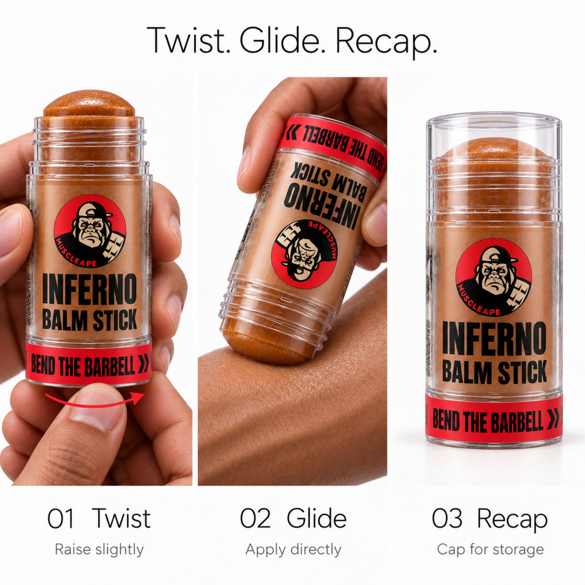 Muscleape Infer Balm Stick. Rapid Warmup. 50ml