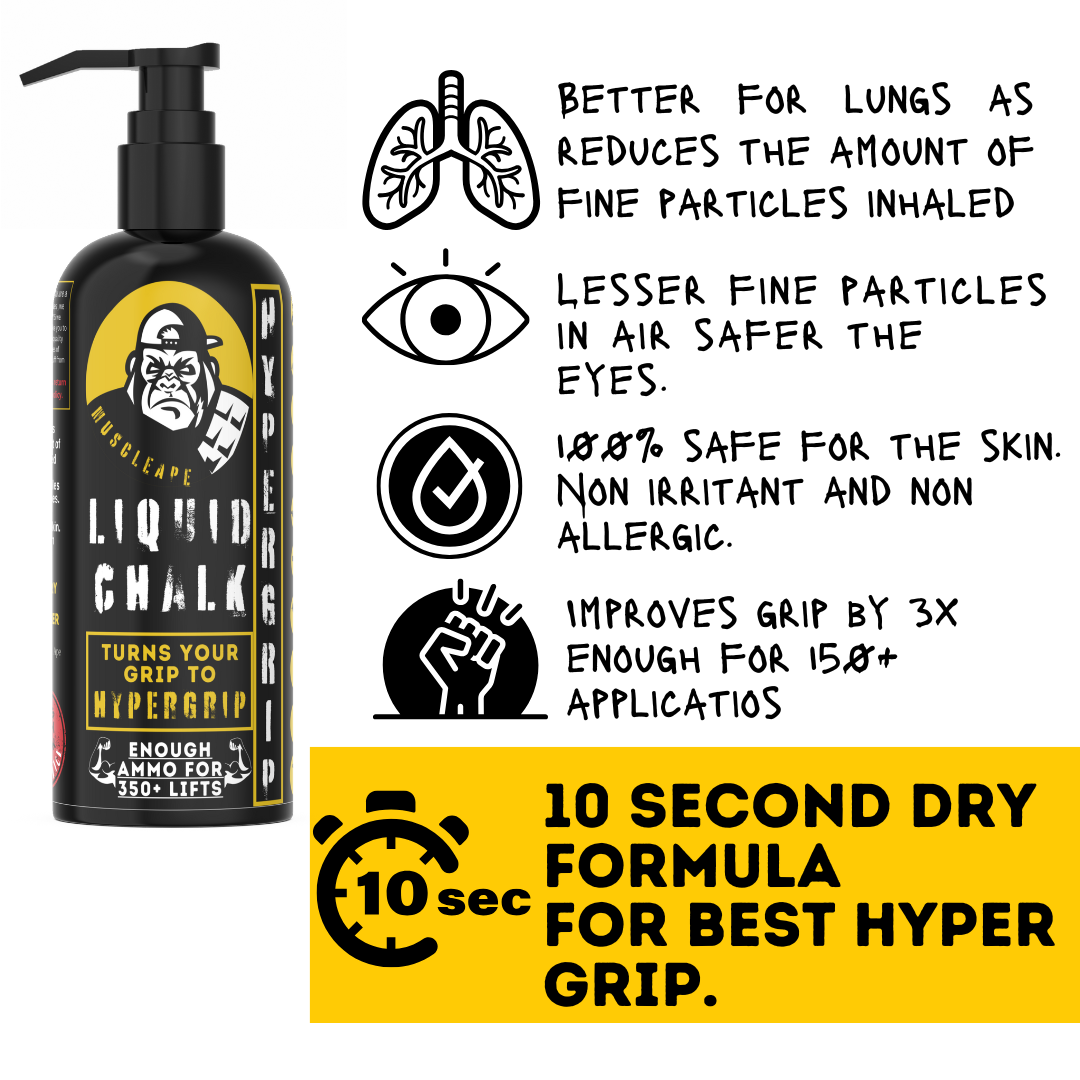 Muscle Ape Liquid Chalk 500ml for Better Grip. Liquid chalk for all types of sports which require a strong grip. | Powerlifting Gym | Muscleape