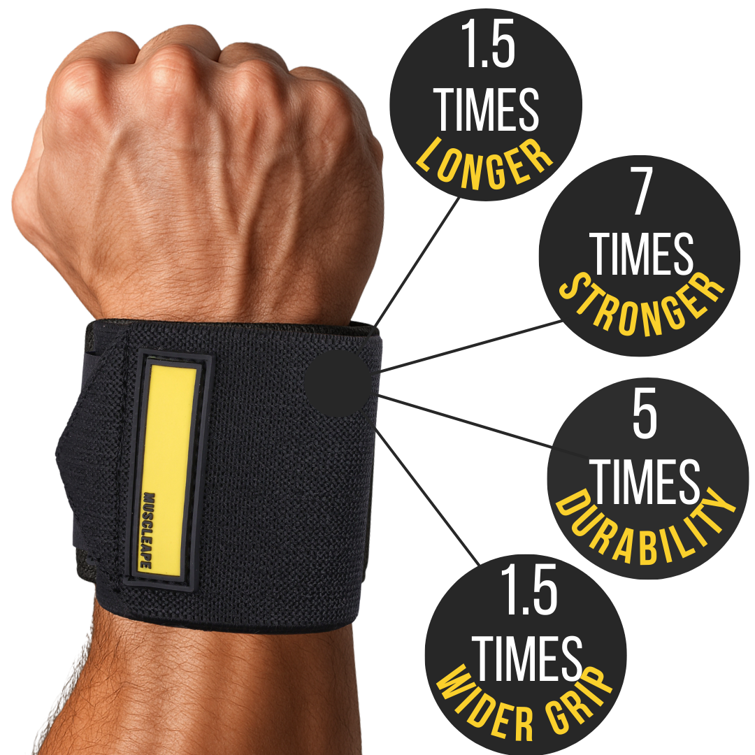 Muscleape Black Wrist Wraps | Classic
