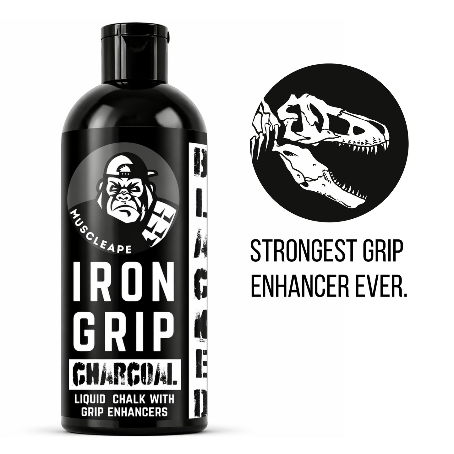 Muscleape Iron Grip Charcoal Liquid Chalk | Fast-Dry Grip Enhancer