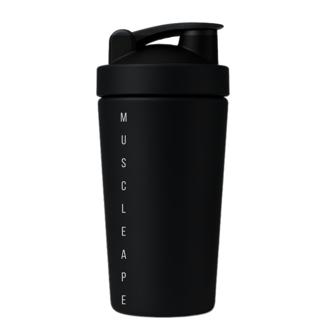 Muscleape Stainless Steel Shaker Bottle 900ml (Black) | 100% Leakproof, BPA-Free | Protein & Pre-Workout Mixer for Gym, BCAA & Water