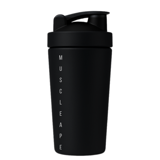 Muscleape Stainless Steel Shaker Bottle 900ml (Black) | 100% Leakproof, BPA-Free | Protein & Pre-Workout Mixer for Gym, BCAA & Water
