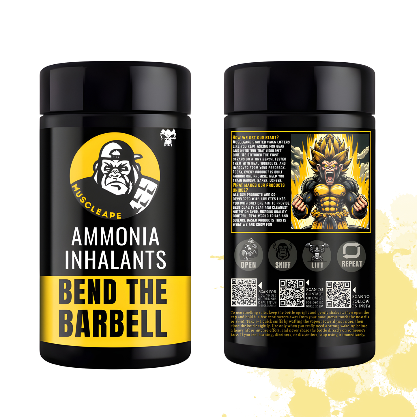 Muscleape Ammonia Smelling Salt. Most Potent .Safe And Non-Addictive Performance Enhancer. Choice Of Elite Powerlifters.100 gm Of Pure Wrath. | Powerlifting | Muscleape