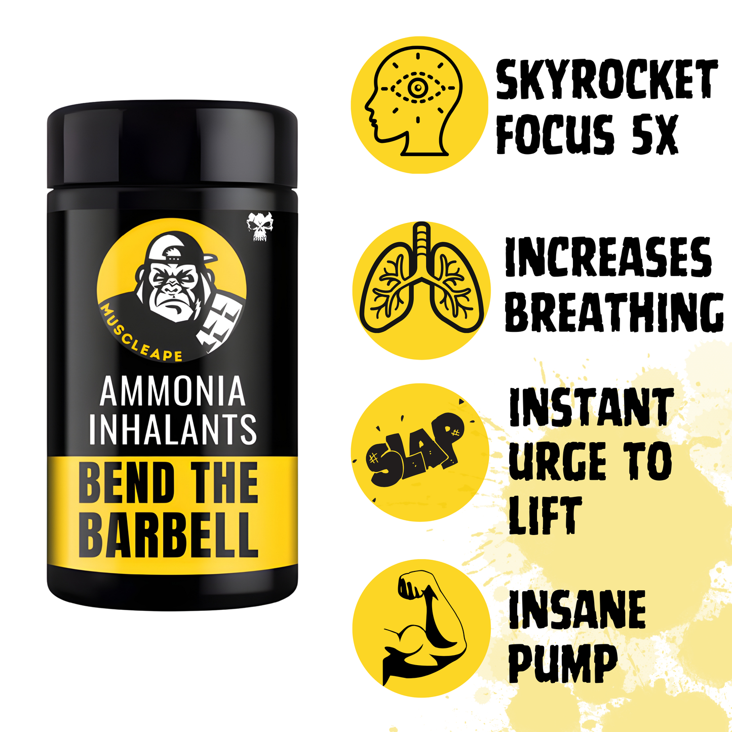 Muscleape Ammonia Smelling Salt. Most Potent .Safe And Non-Addictive Performance Enhancer. Choice Of Elite Powerlifters.100 gm Of Pure Wrath. | Powerlifting | Muscleape