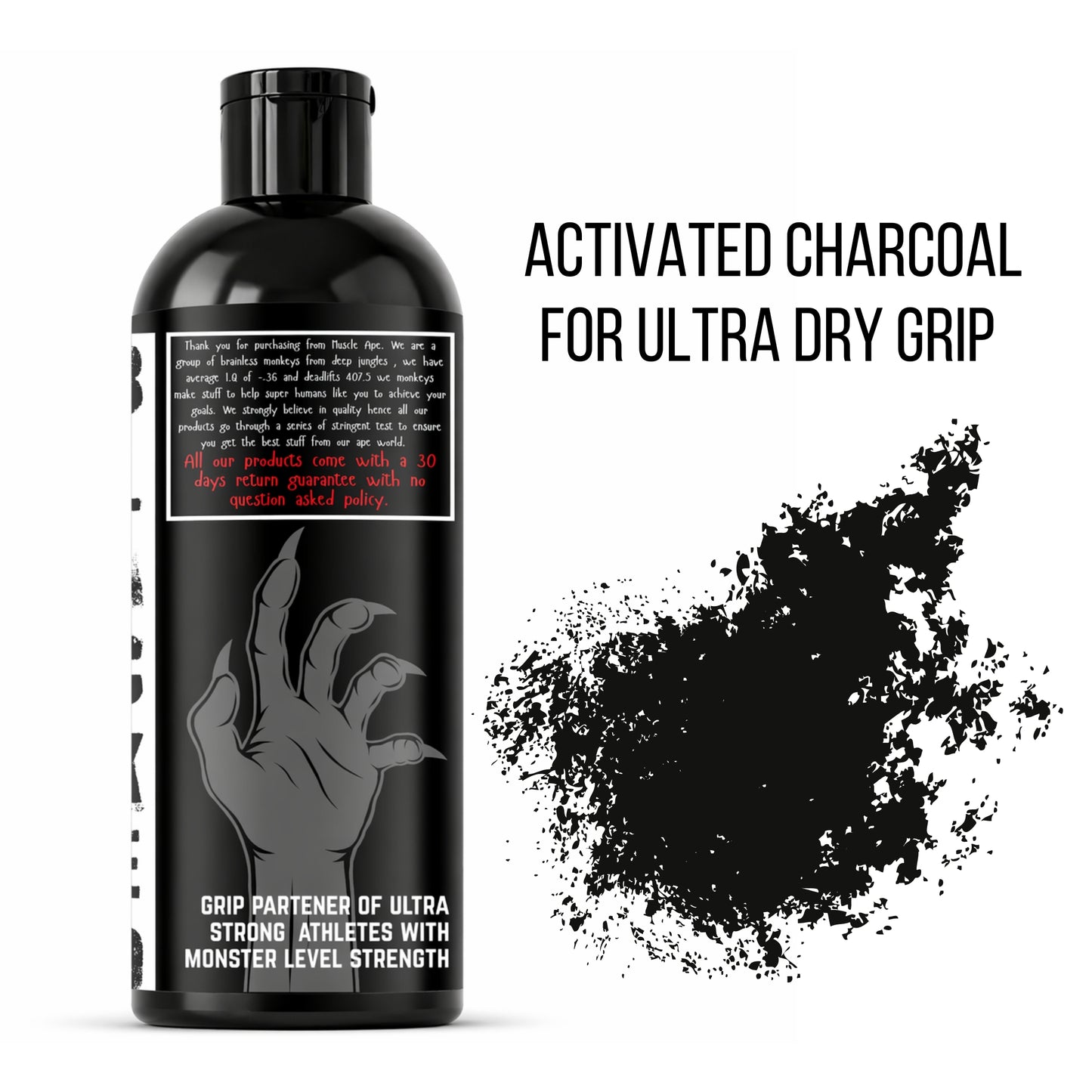 Muscleape Iron Grip Charcoal Liquid Chalk | Fast-Dry Grip Enhancer