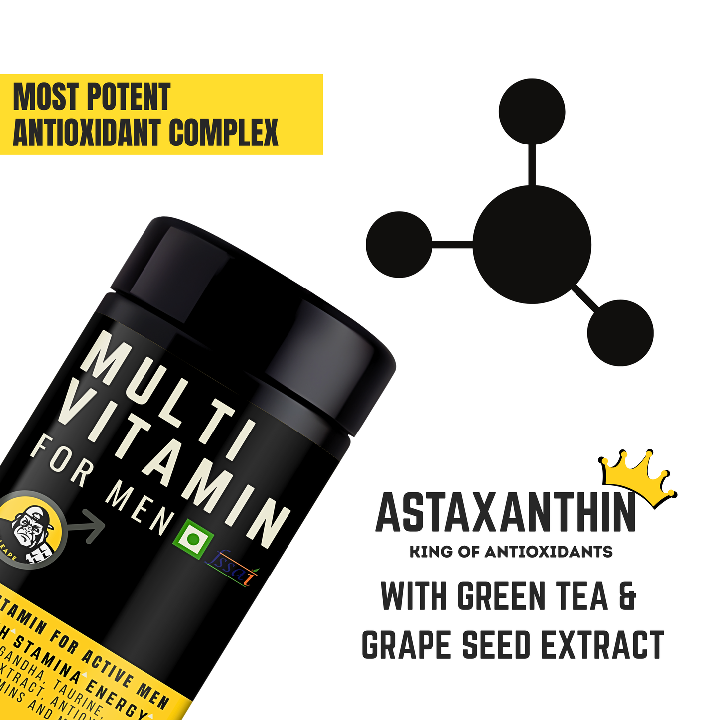 Muscleape Multivitamin for Men | 60 Veg Tablets | 26 Vitamins & Minerals
