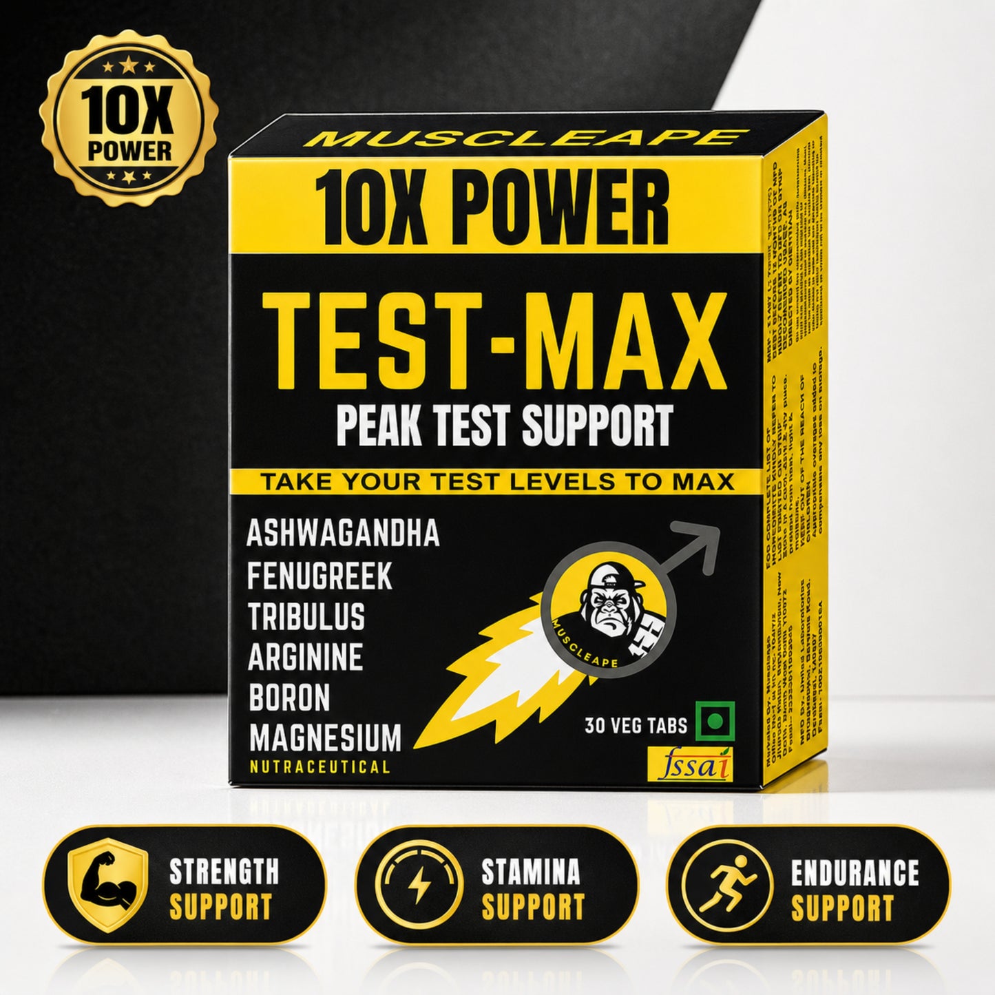 Muscleape Testmax Men’s Stamina Booster Multivitamin Supplement.