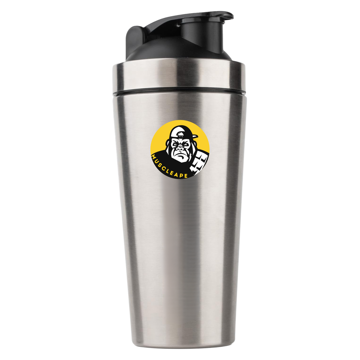 Muscleape Stainless Steel Shaker Bottle For Gym Silver 100% Leakproof Guarantee, Ideal For Protein, Pre Workout, Bcaas & Water Bpa Free Material, 750 milliliter. | | Muscleape