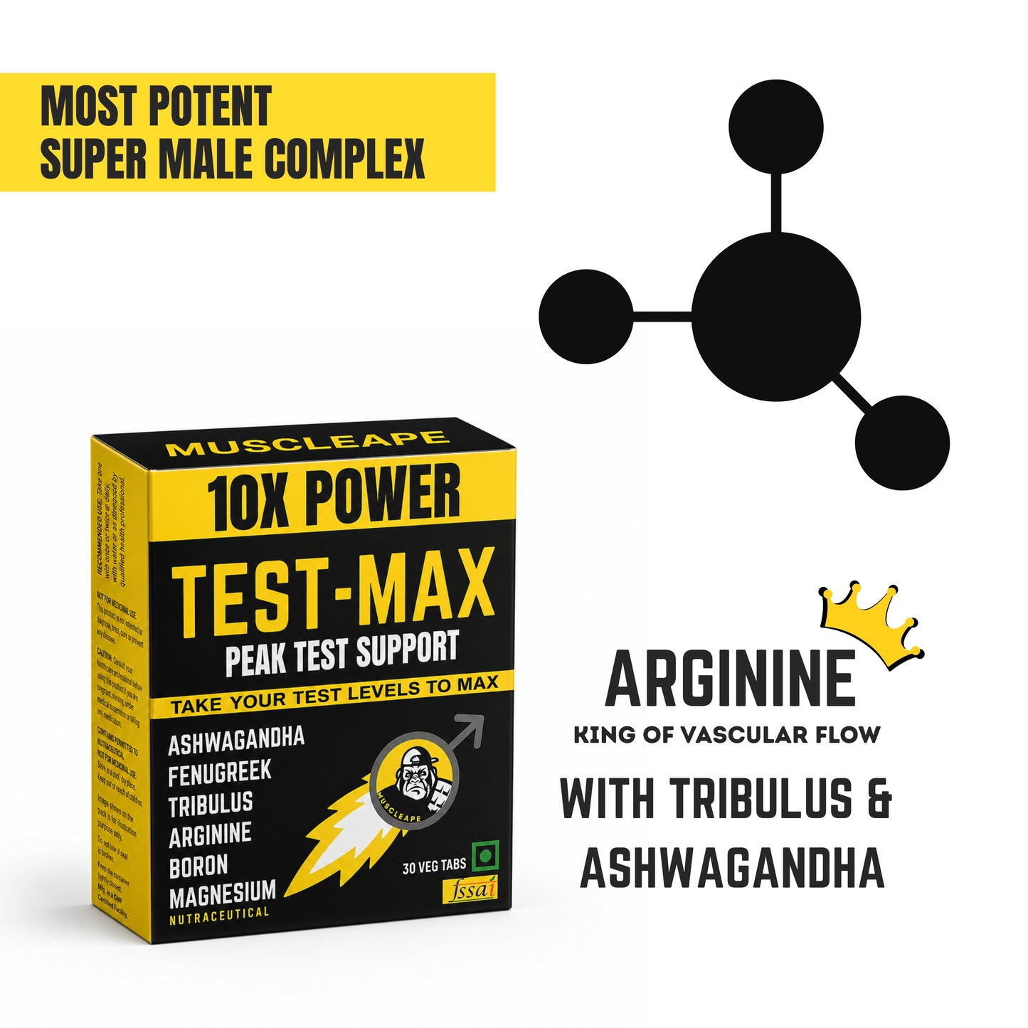 Muscleape Testmax Men’s Stamina Booster Multivitamin Supplement.