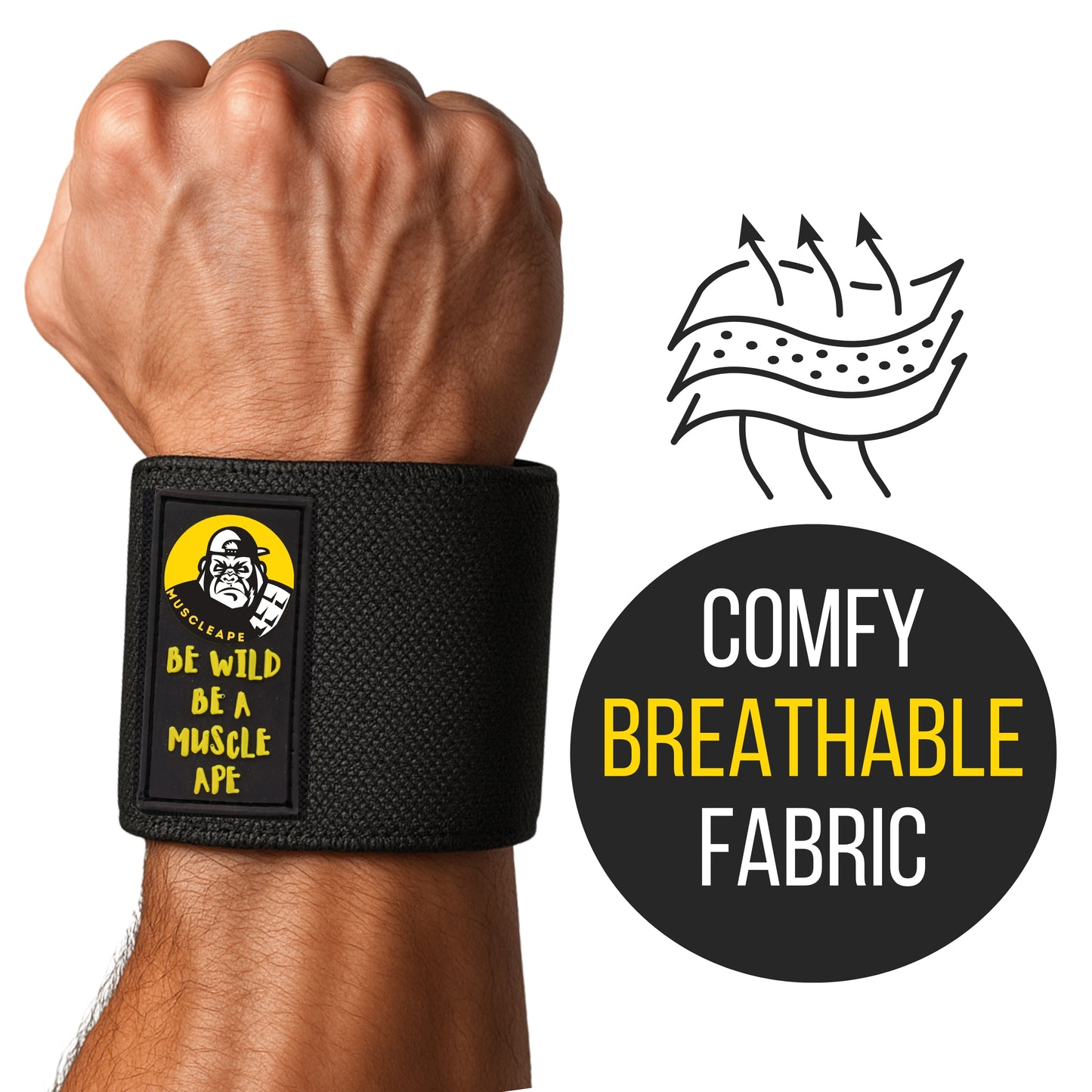Muscleape Wrist Support Wraps (Black Edition)