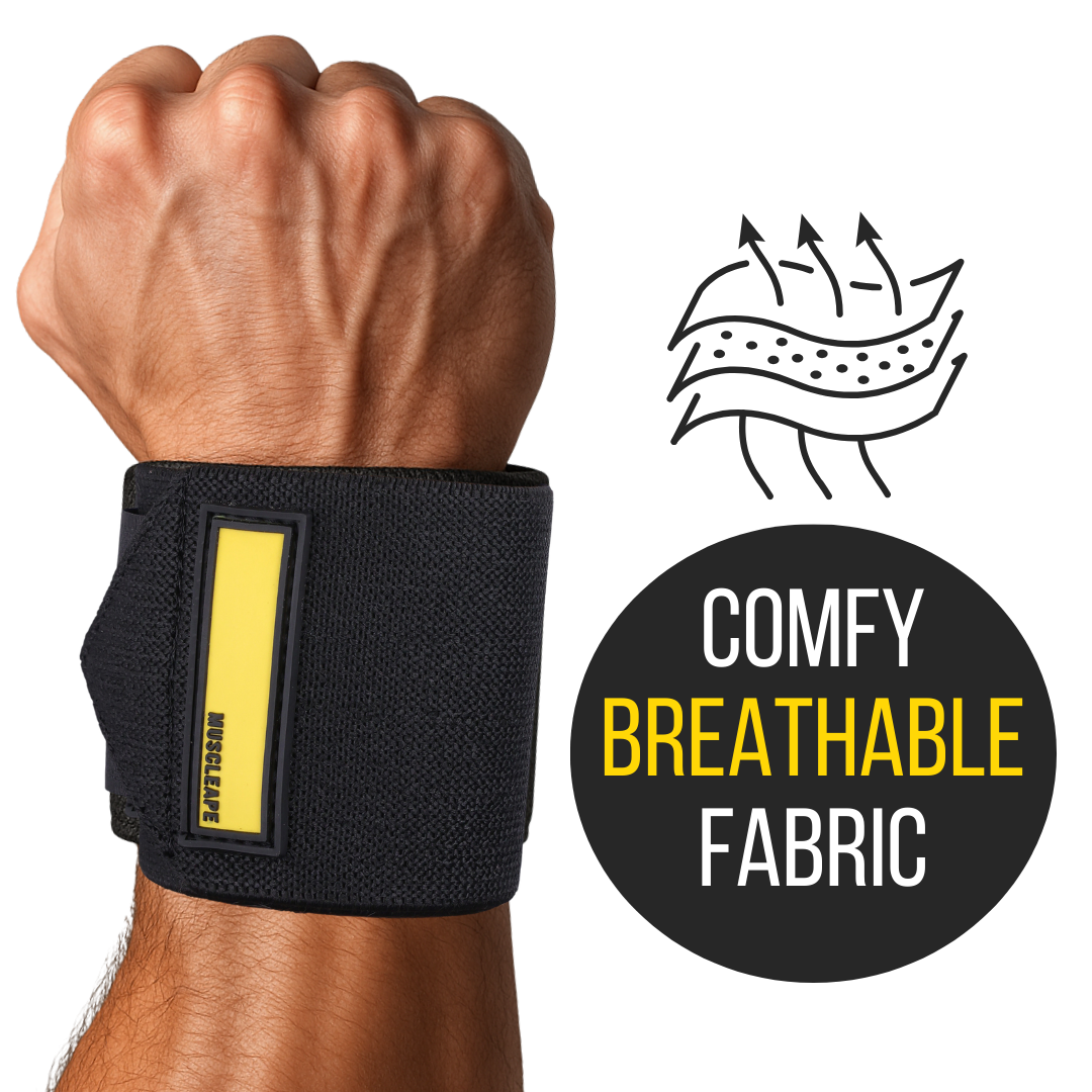 Muscleape Black Wrist Wraps | Classic