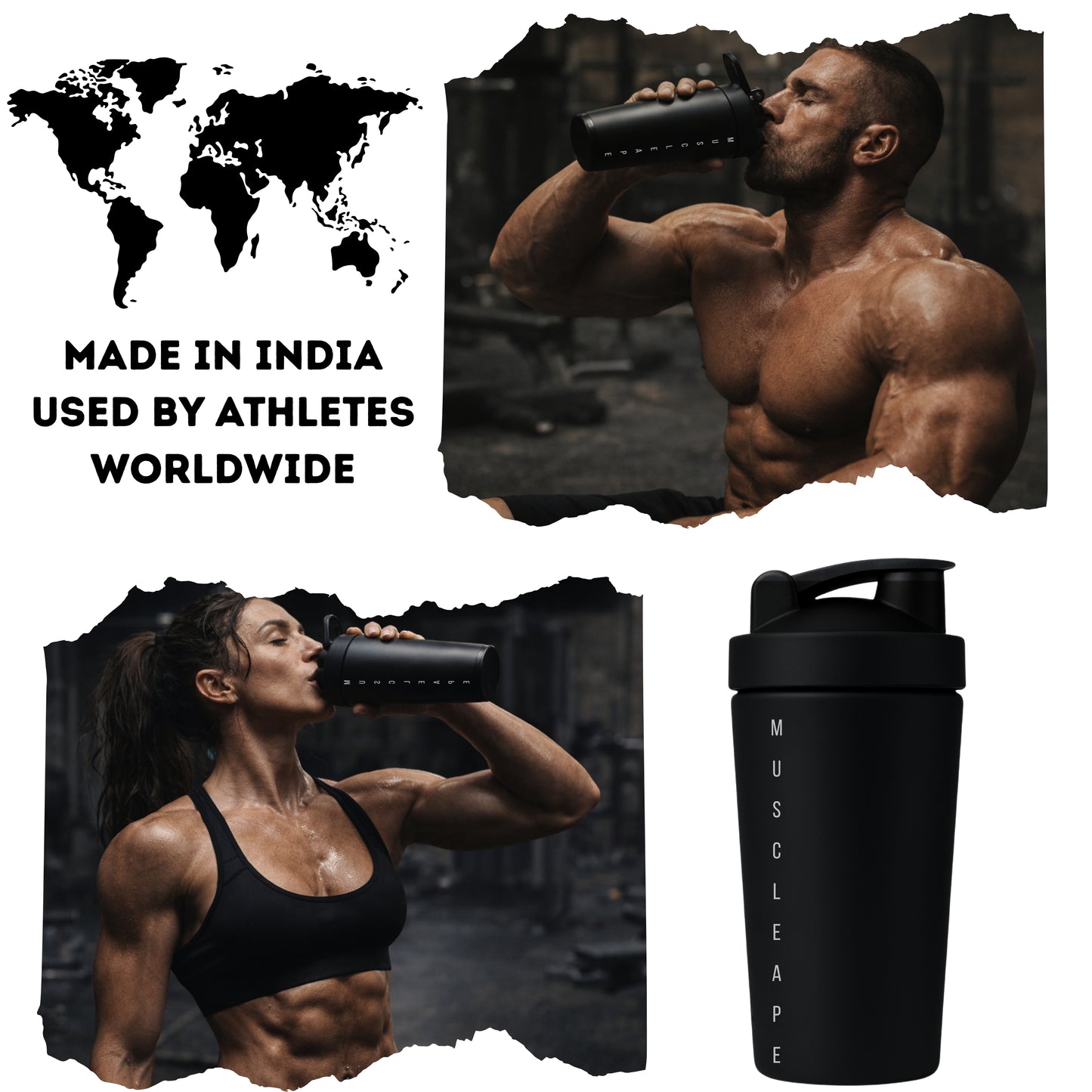 Muscleape Stainless Steel Shaker Bottle | 750 Ml | 304 SS