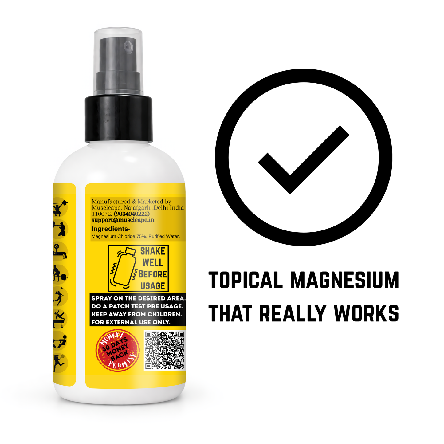 Muscleape Magnesium Oil Spray with Lavender | Relaxation & Recovery | 200 ml