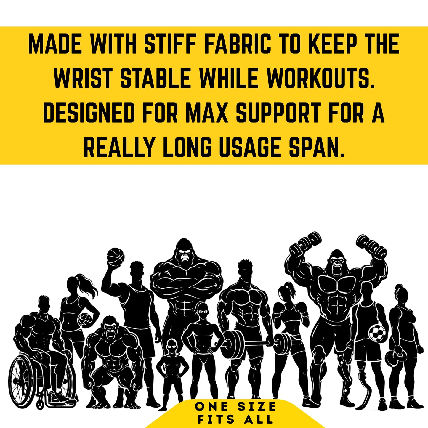Muscleape Wrist Support Wraps (Black Edition)