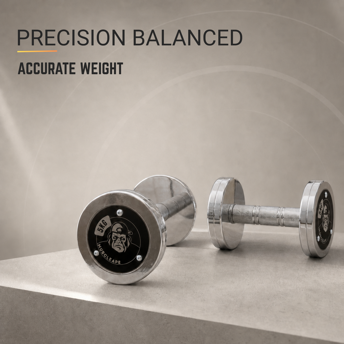 Muscleape Callibrated Chrome Plated Steel Dumbells. Pair Of 2
