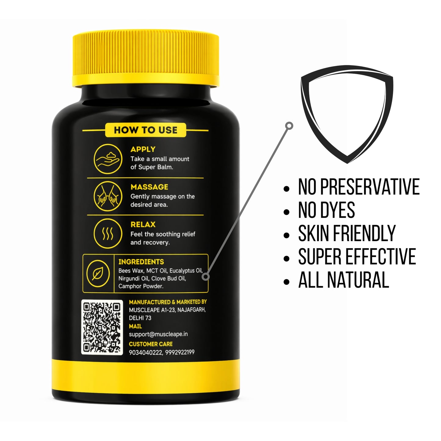 Muscleape Super Balm for Muscle Pain Relief.