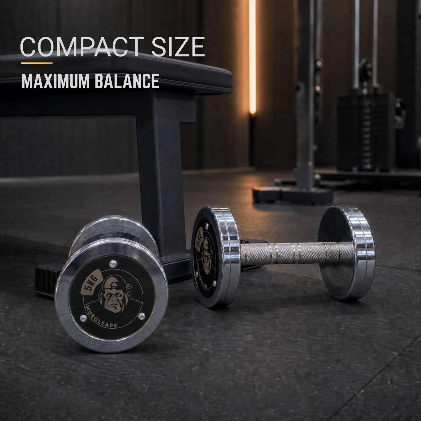 Muscleape Callibrated Chrome Plated Steel Dumbells. Pair Of 2