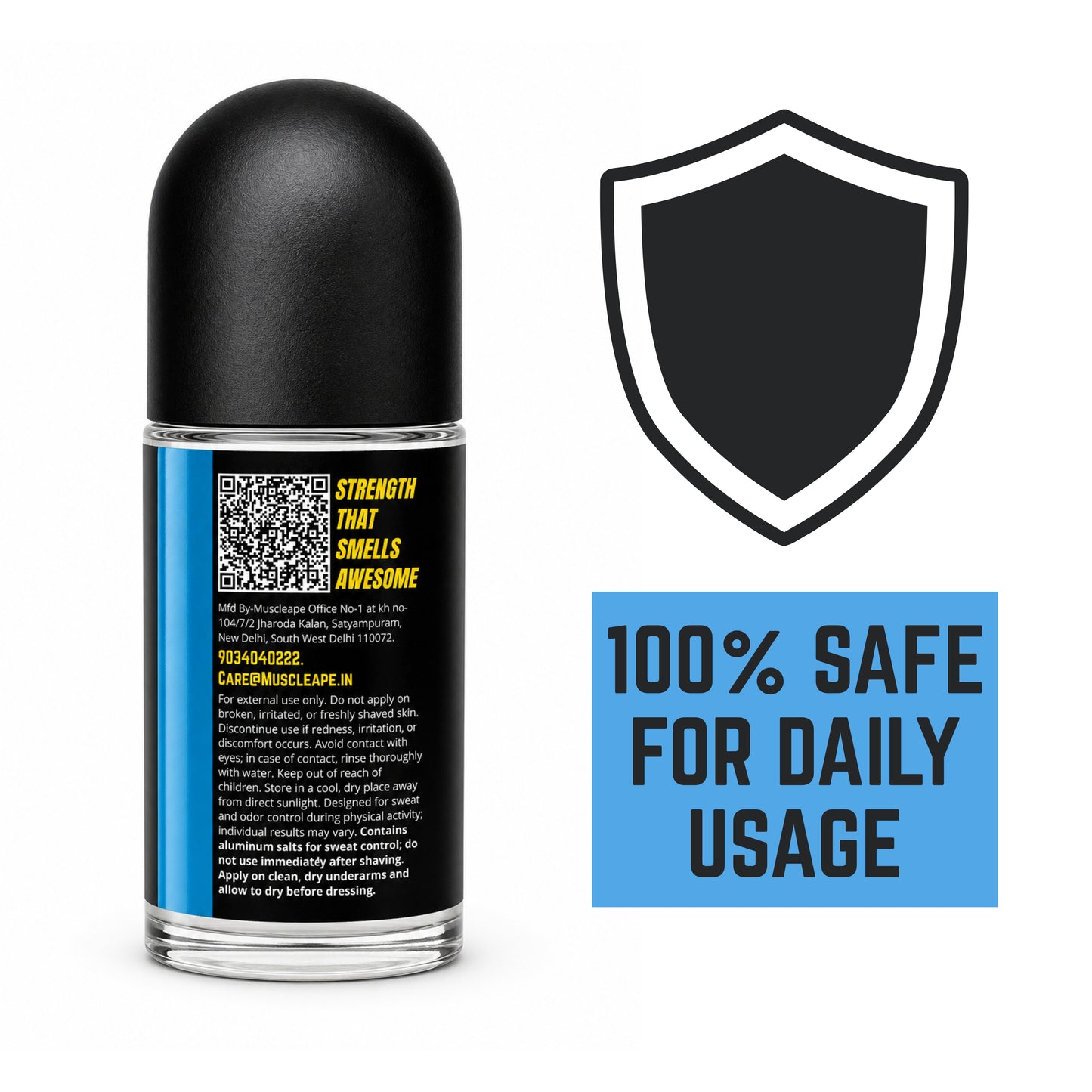 Muscleape Body Roll On Deodorant | Active Fresh Moss