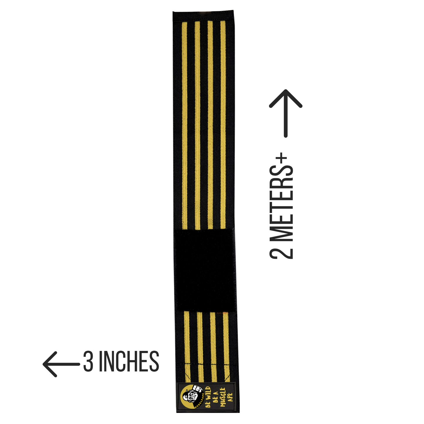 Muscleape 2 Meter Knee & Joint Support Wraps – SuperFabric Elastic Compression Straps for Squats, Leg Press & Powerlifting | Adjustable Gym Support for Men & Women (Bumblebee)