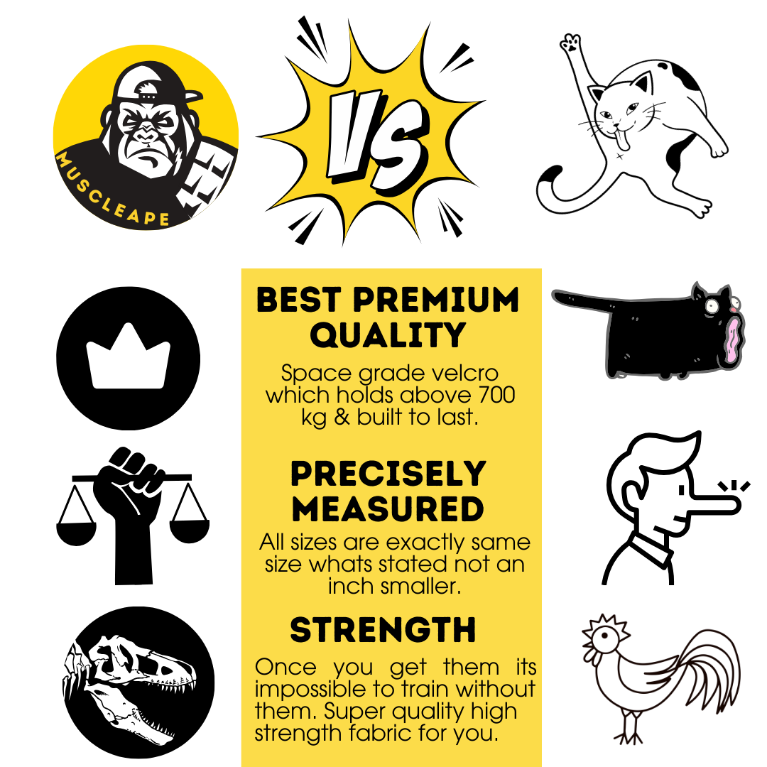 Muscleape 2 Meter Knee & Joint Support Wraps – SuperFabric Elastic Compression Straps for Squats, Leg Press & Powerlifting | Adjustable Gym Support for Men & Women (Bumblebee)