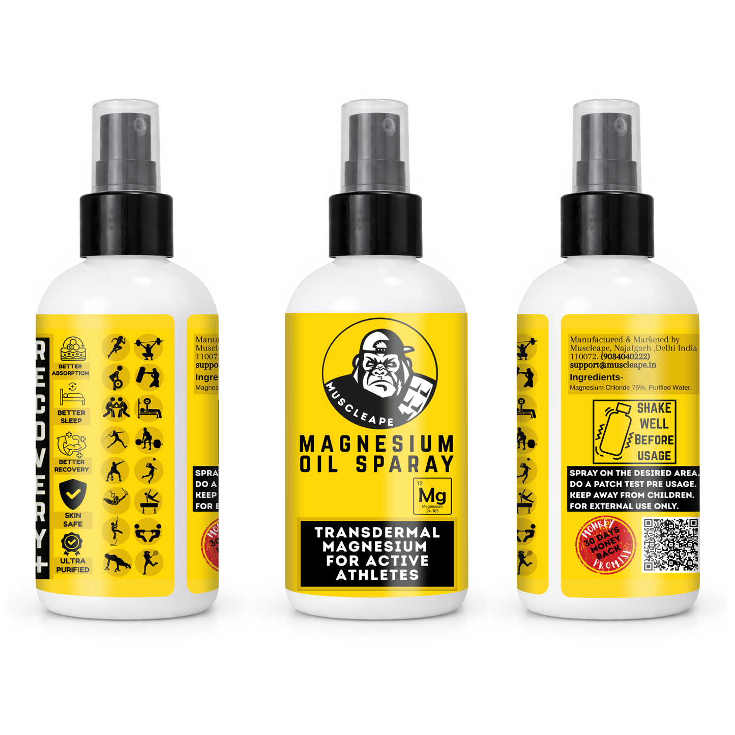 Muscleape Magnesium Oil Spray with Lavender | Relaxation & Recovery | 200 ml