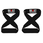 Muscleape 8 Shaped  Weight Lifting Straps | Black | Beast Mode