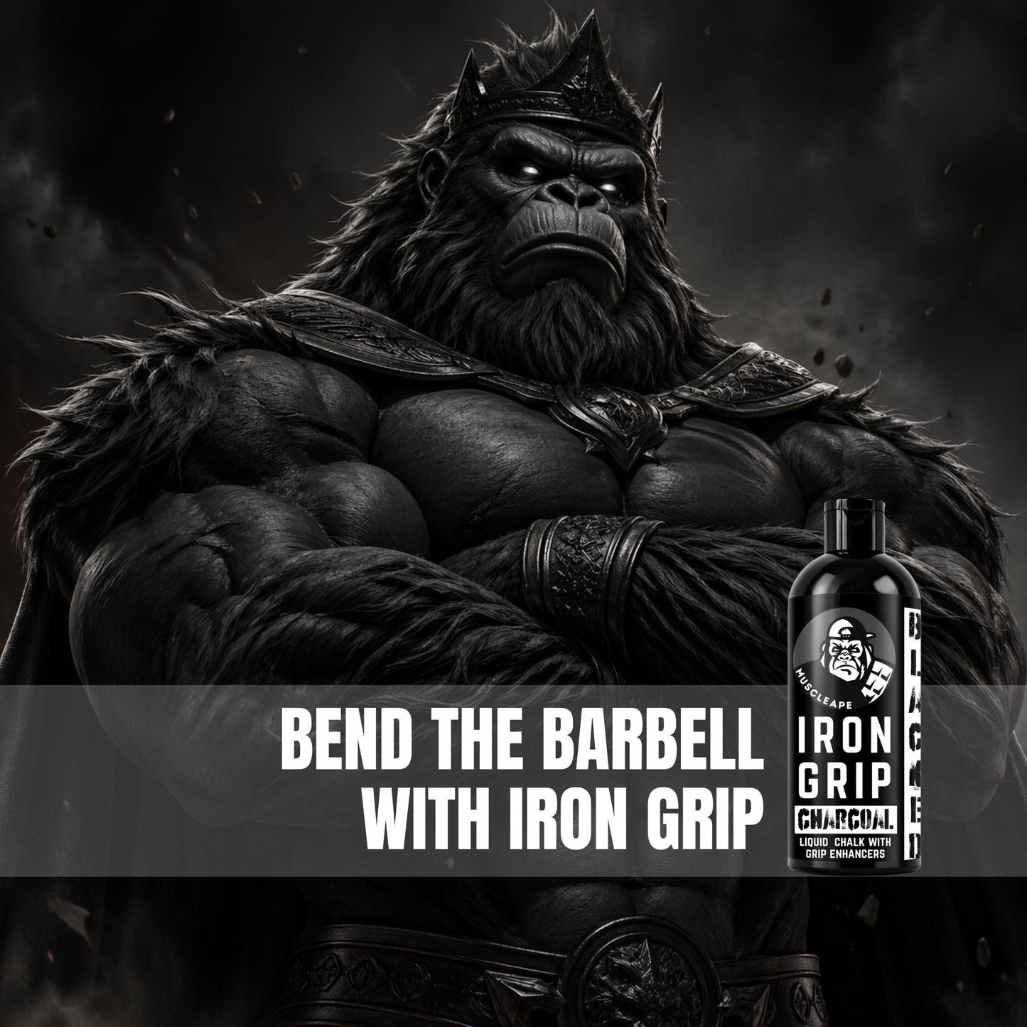 Muscleape Iron Grip Charcoal Liquid Chalk | Fast-Dry Grip Enhancer