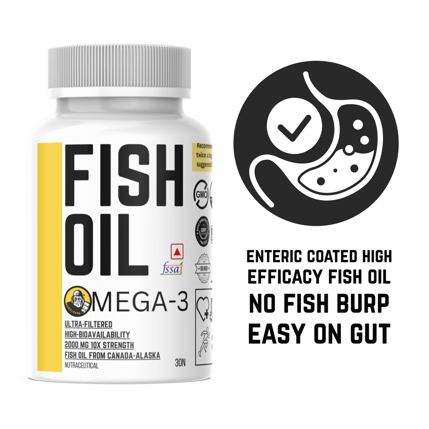 MuscleApe Omega-3 Fish Oil 30 Softgels