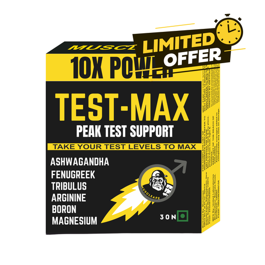 Muscleape TestMax Natural Men's Stamina Booster. Tribulus, Arginine, Ashwagandha & Fenugreek With Zinc. Strength, Stamina & Endurance Support. 30 Veg Tabs.