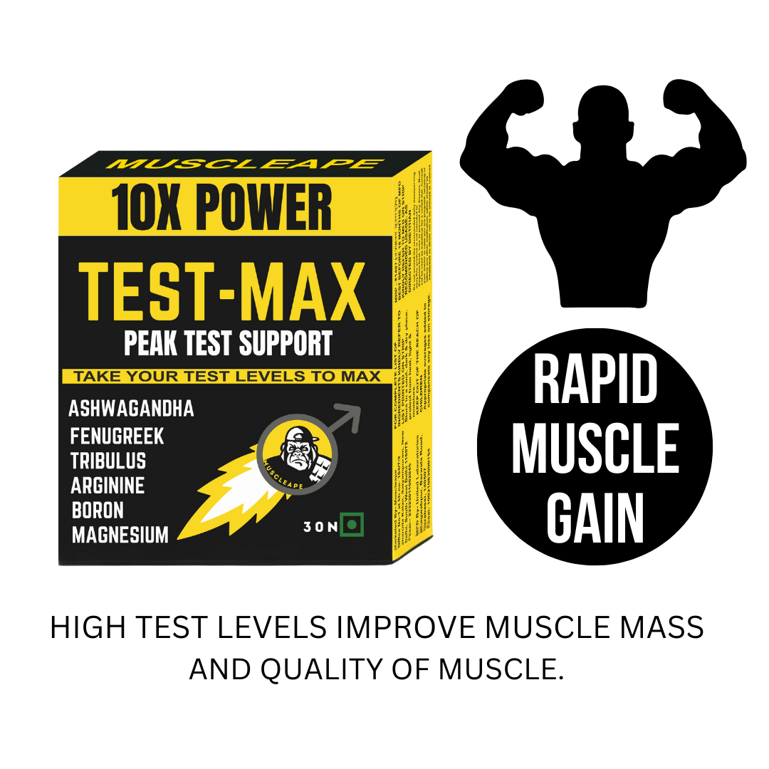 Muscleape TestMax Natural Men's Stamina Booster. Tribulus, Arginine, Ashwagandha & Fenugreek With Zinc. Strength, Stamina & Endurance Support. 30 Veg Tabs.