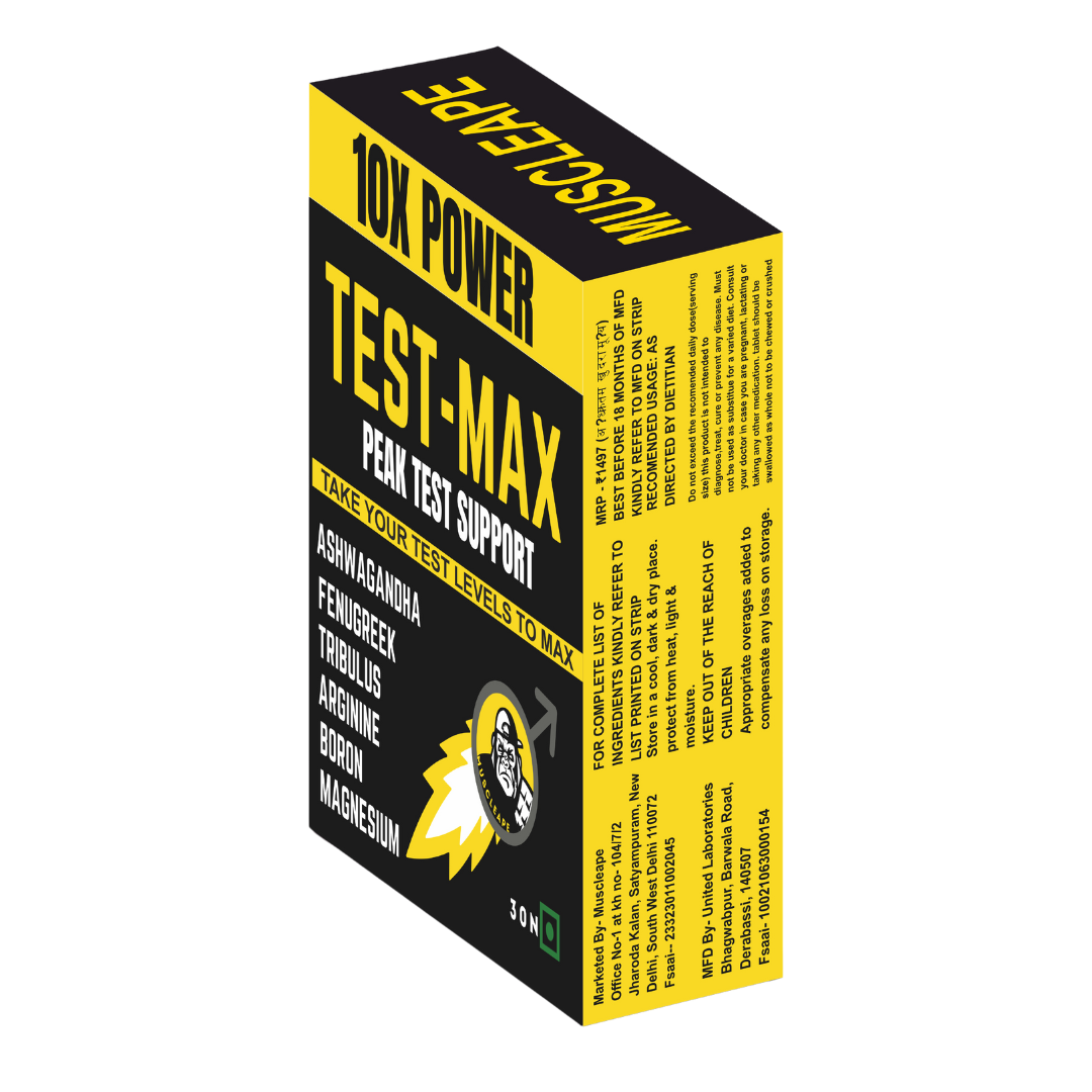 Muscleape TestMax Natural Men's Stamina Booster. Tribulus, Arginine, Ashwagandha & Fenugreek With Zinc. Strength, Stamina & Endurance Support. 30 Veg Tabs.