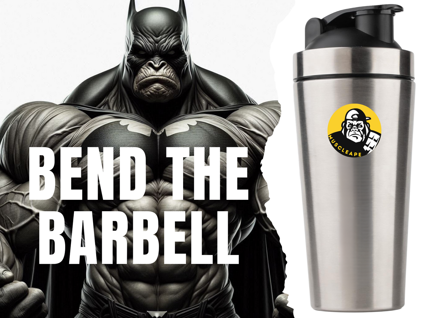 Muscleape Stainless Steel Shaker Bottle For Gym Silver 100% Leakproof Guarantee, Ideal For Protein, Pre Workout, Bcaas & Water Bpa Free Material, 750 milliliter. | | Muscleape