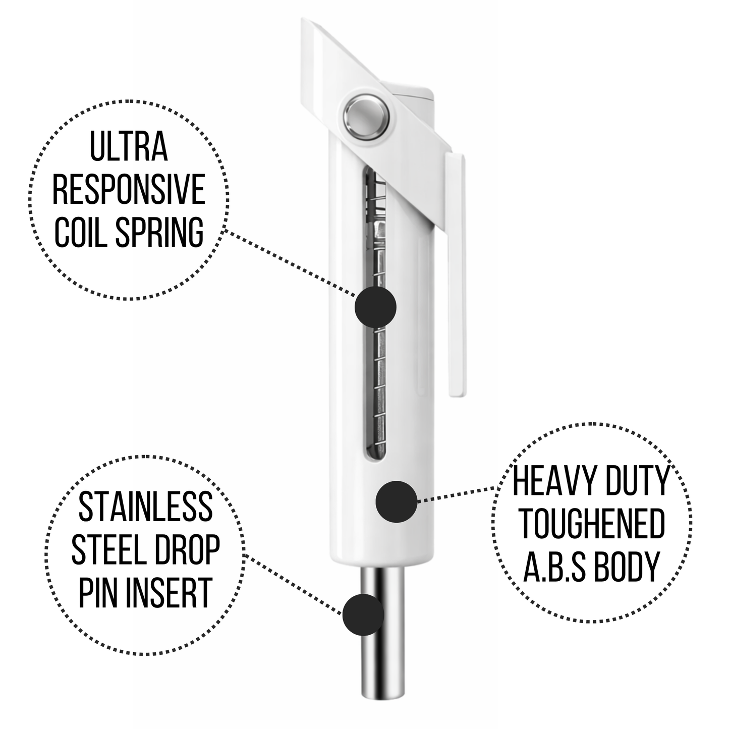 Muscleape Drop Set Pin | Quick-Change Weight Stack Pin for Cable Machines | Heavy-Duty Steel Gym Accessory for Fast Drop Sets & Hypertrophy (White)