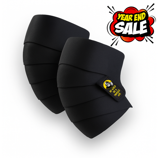 Muscleape 2 Meter Knee & Joint Support Wraps – SuperFabric Elastic Compression Straps for Squats, Leg Press & Powerlifting | Adjustable Gym Support for Men & Women