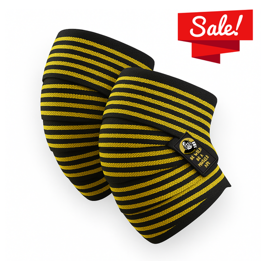 Muscleape 2m Knee & Joint Support Wraps | Heavy-Duty SuperFabric Elastic Compression for Squats, Leg Press & Powerlifting | Adjustable Unisex Support