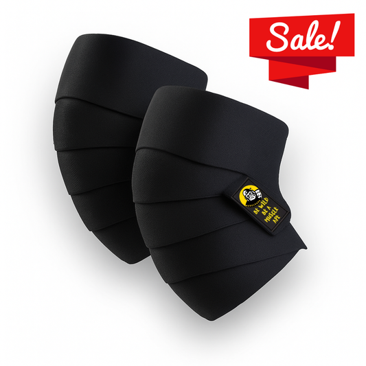 Muscleape 2m Knee & Joint Support Wraps | Heavy-Duty SuperFabric Elastic Compression for Squats, Leg Press & Powerlifting | Adjustable Unisex Support